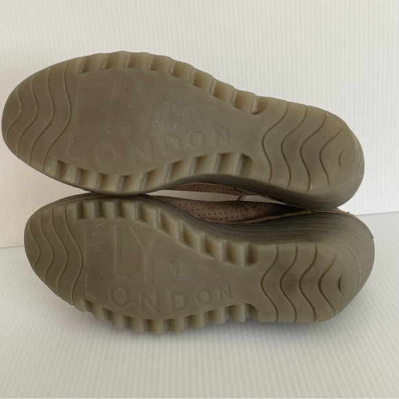 FLY London Womens Yala Peep Toe Wedges Khaki Cupido Size US 5.5-6 EU 36 - Picture 4 of 8